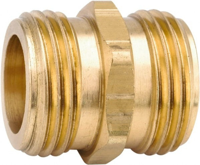 ANDERSON METALS 757486-121208 Male Garden Hose Union with FIP Tap: 0.5" Hose, Male Hose to Male Hose, GHT, Brass