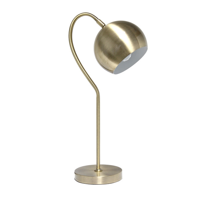 ALL THE RAGES INC Lalia Home LHT-5031-AB  Mid-Century Curved Table Lamp, 20-1/4inH, Antique Brass