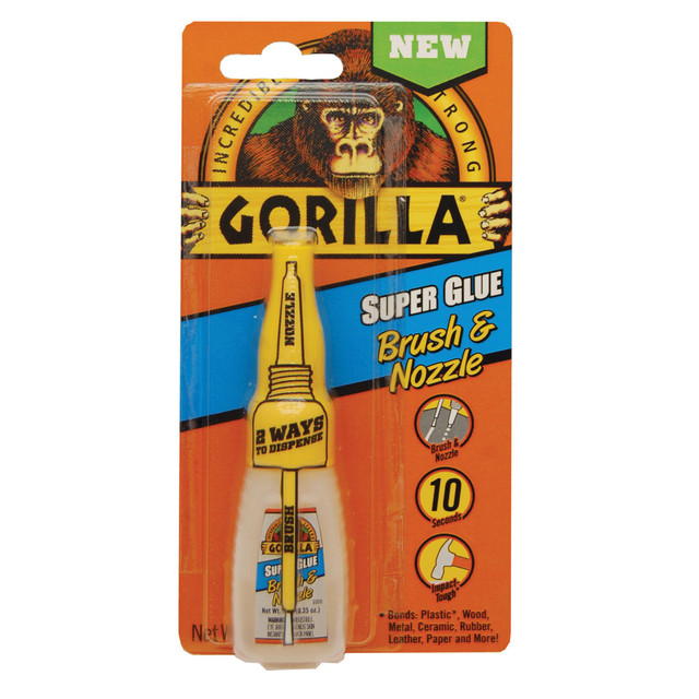 THE GORILLA GLUE COMPANY Gorilla 7500101  Super Glue Brush & Nozzle, 0.35 Oz