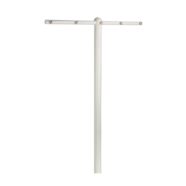 HONEY-CAN-DO INTERNATIONAL, LLC DRY-01452 Honey-Can-Do 5-Line Outdoor Clothesline T-Post, 72inH x 3inW x 45 3/4inD, White