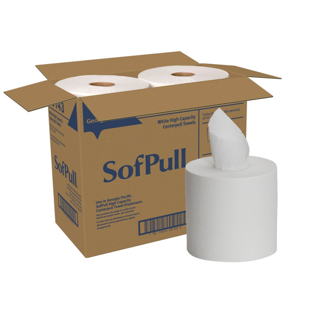 SofPull centerpull paper towels provide a high capacity, hygienic, cost-effective alternative to full-size towel dispensers. Each sheet dispenses fully open and ready to use, delivering the right amount of toweling to handle hand-drying or any size clean-up quickly and easily. These paper towels are premium quality to deliver absorbency and softness. Try them for hand-drying in any washroom or for medium-duty kitchen tasks in high-traffic foodservice, food processing, maintenance, general manufacturing, and healthcare facilities.  VERSATILE all purpose paper towels that are good for drying hands, wiping surfaces and cleaning up spills  EFFICIENT 567 sheets per roll help reduce run-outs and refills  HYGIENIC one-hand dispensing helps avoid dispenser contact, helping to reduce the risk of cross-contamination  HELPS REDUCE WASTE, this unique commercial paper towel dispenser and perforated paper towels deliver one towel at a time  BEST RESULTS achieved when used with SofPull Centerpull High Capacity Paper Towel Dispensers 58201  The Sustainable Forestry Initiative certified sourcing label is proof Georgia-Pacific is using fiber from responsible and legal sources. SFI is a registered trademark owned by Sustainable Forestry Initiative, Inc. www.sfiprogram.org