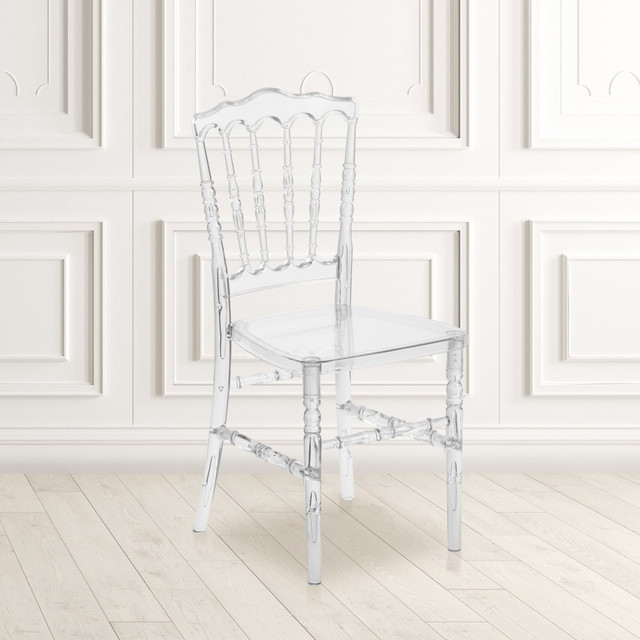 FLASH FURNITURE BHH002CRYSTAL  Elegance Napoleon Stacking Chair, Crystal Ice