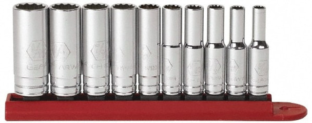 GEARWRENCH 80309D Deep Socket Set: 10 Pc, 1/4" Drive, 3/16 to 9/16" Socket