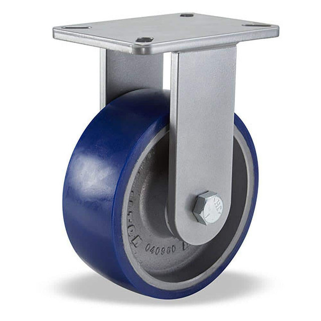 Hamilton R-CH-83SPB Rigid Top Plate Caster: Polyurethane, 8" Wheel Dia, 3" Wheel Width, 2,000 lb Capacity, 10-1/2" OAH