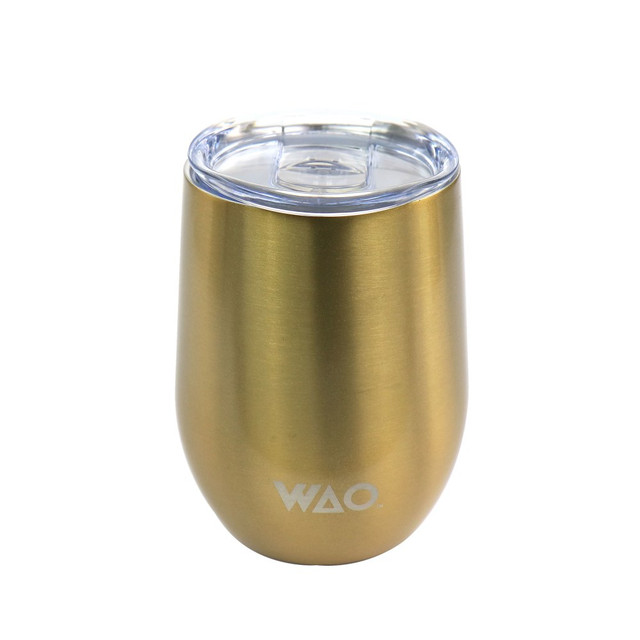 GIBSON OVERSEAS INC. 995116639M Gibson WAO Thermal Wine Tumbler, 12 Oz, Gold