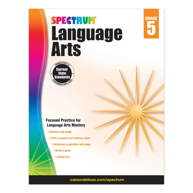 CARSON-DELLOSA PUBLISHING LLC 704592 Carson-Dellosa Spectrum Language Arts Workbook, Grade 5