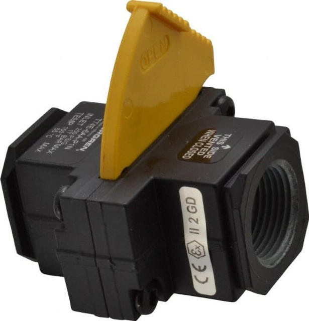 Norgren T74E-6AA-P1N Lock-Out Air Valve: Slide Actuator, 2 Position, 3/4" Inlet, 3/4" Outlet, NPT Thread