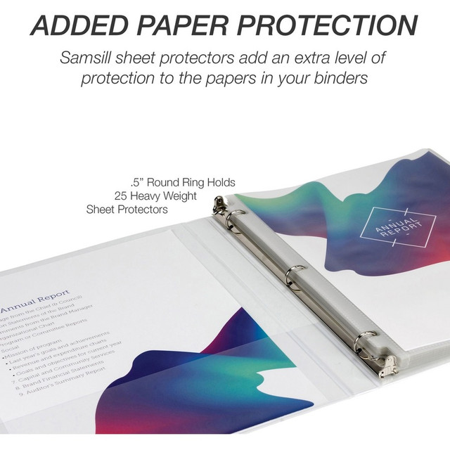 Samsill Corporation Samsill I08517C Samsill Economy 0.5 Inch 3 Ring Binder, Made in the USA, Round Ring Binder, Non-Stick Customizable Cover, White, 12 Pack (I08517C) Samsill Corporation Samsill I08517C Samsill Economy 0.5 Inch 3 Ring Binder, Made in the USA, Round Ring Binder, Non-Stick Customizable Cover, White, 12 Pack (I08517C)