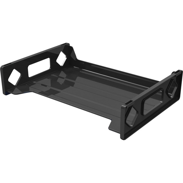 DEFLECT-O CORPORATION 391104 Deflecto Sustainable Office Stackable Desk Tray - 2.8in Height x 13in Width x 9in DepthDesktop - Durable, Stackable - 30% Recycled - Black - Plastic - 1 Each