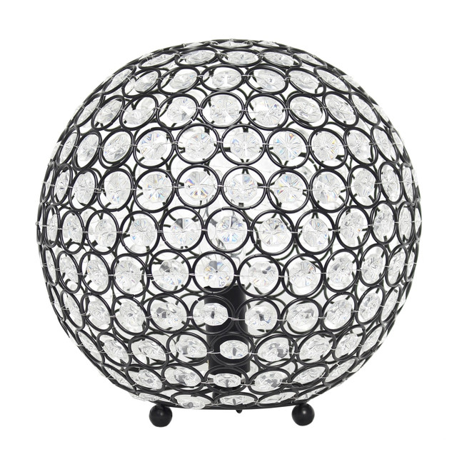 ALL THE RAGES INC Lalia Home LHT-3013-RZ  Elipse Glamorous Crystal Orb Table Lamp, 10inH, Restoration Bronze