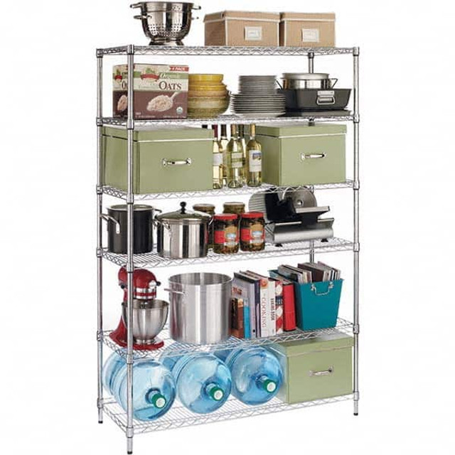 ALERA ALESW664818SR Starter Unit Wire Shelving: 600 lb Shelf Capacity, 6 Shelves