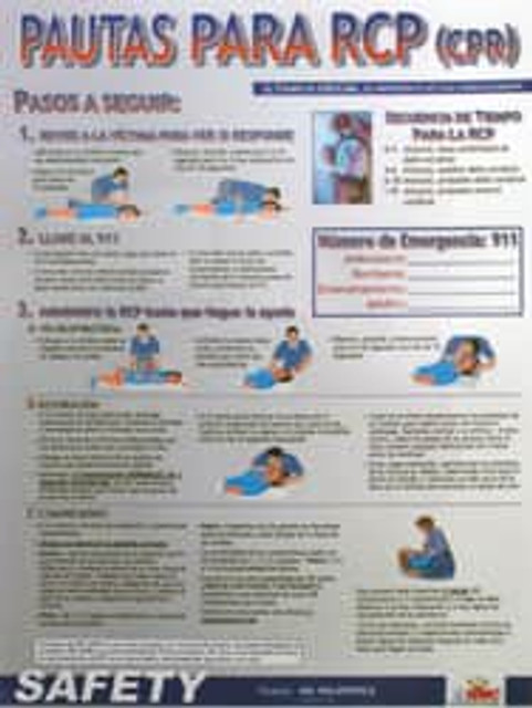 AccuformNMC 18" Wide x 24" High Laminated Paper CPR Information Poster SPPST004