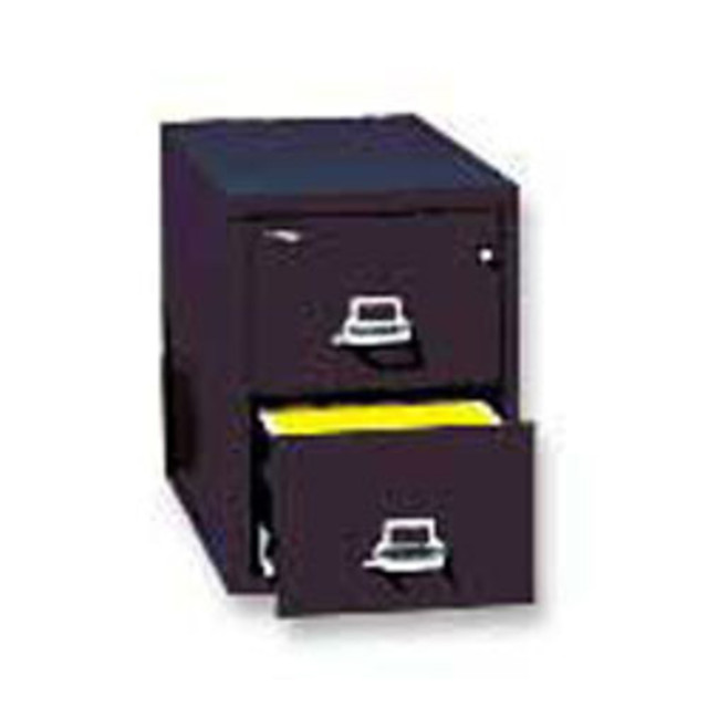 FIRE KING INTERNATIONAL, INC. 2-2125-CBLWG FireKing 25inD Vertical 2-Drawer Legal-Size Fireproof File Cabinet, Metal, Black, White Glove Delivery