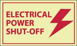 AccuformNMC Accident Prevention Label: "Electrical Power Shut-off", Rectangle, 5" Wide, 3" High GEPA1AP