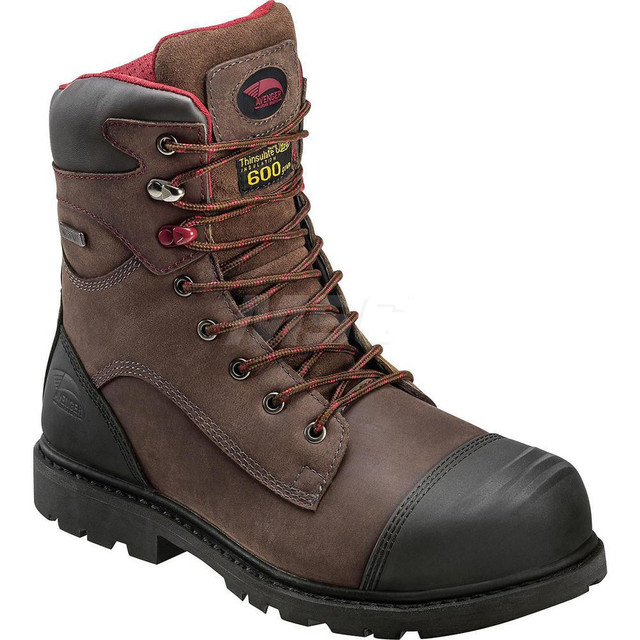 Footwear Specialities Int'l A7573-10.5M Work Boot: Size 10.5, 8" High, Leather, Carbon & Safety Toe, Safety Toe