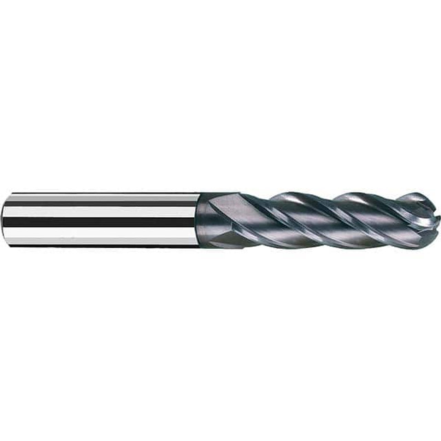 Fraisa B15685252 Ball End Mill: 3/16" Dia, 1" LOC, 4 Flute, Solid Carbide