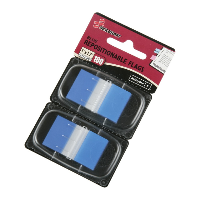 NATIONAL INDUSTRIES FOR THE BLIND 7510-01-315-2021 SKILCRAFT 70% Recycled Color Self-Stick Flags, 1in x 1 3/4in, Blue, 50 Flags Per Pad, Pack Of 2 (AbilityOne 7510-01-315-2021) NATIONAL INDUSTRIES FOR THE BLIND 7510-01-315-2021 SKILCRAFT 70% Recycled Color Self-Stick Flags, 1in x 1 3/4in, Blue, 50 Flags Per Pad, Pack Of 2 (AbilityOne 7510-01-315-2021)