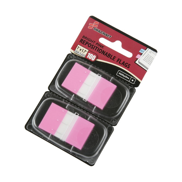 NATIONAL INDUSTRIES FOR THE BLIND 3991153 SKILCRAFT 70% Recycled Self-Stick Marker Flags,1in x 1 3/4in, Bright Pink, 50 Flags Per Pad, Pack Of 2 (AbilityOne 7510-01-399-1153) NATIONAL INDUSTRIES FOR THE BLIND 3991153 SKILCRAFT 70% Recycled Self-Stick Marker Flags,1in x 1 3/4in, Bright Pink, 50 Flags Per Pad, Pack Of 2 (AbilityOne 7510-01-399-1153)