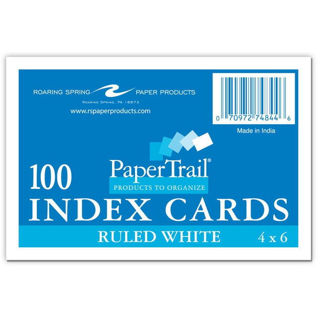 Roaring Spring Paper Products Roaring Spring 74844cs Roaring Spring PaperTrail Ruled Index Cards Roaring Spring Paper Products Roaring Spring 74844cs Roaring Spring PaperTrail Ruled Index Cards