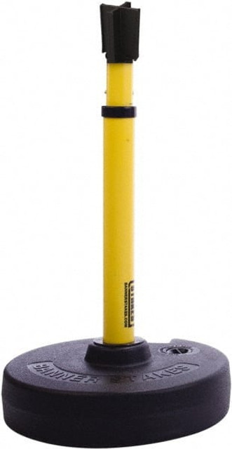 Banner Stakes PL4117 Barrier Post Base, Receiver Head & Stanchion: 22 to 42" High, Round Base