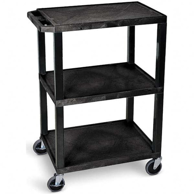 Luxor WT34S Utility Cart: Polyethylene, Black