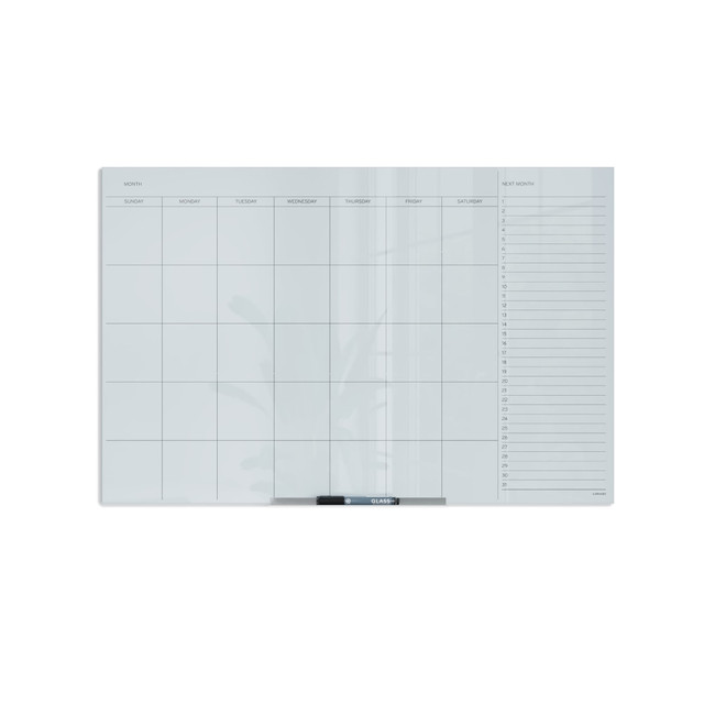 UBRANDS, LLC 2775U00-01 U Brands Floating Non-Magnetic Glass Dry-Erase Monthly Calendar Board, 36in X 24in, White Frosted Surface, Frameless, Actual Size 35in X 23in (2775U00-01) UBRANDS, LLC 2775U00-01 U Brands Floating Non-Magnetic Glass Dry-Erase Monthly Calendar Board, 36in X 24in, White Frosted Surface, Frameless, Actual Size 35in X 23in (2775U00-01)