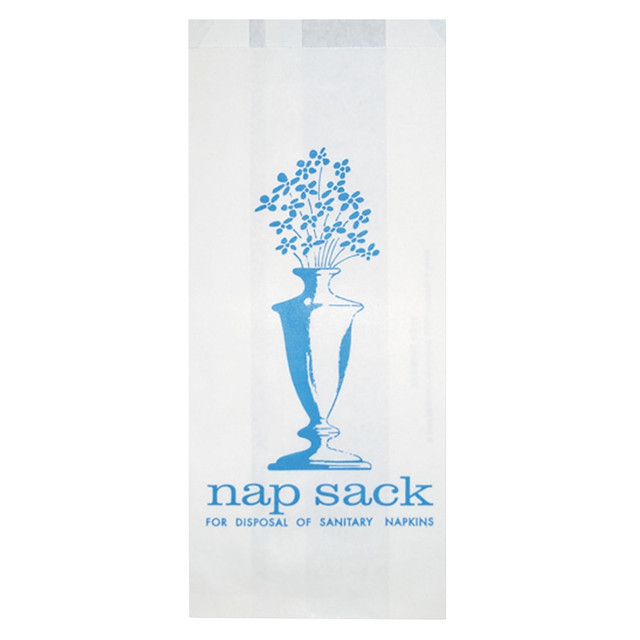 BAGCRAFT CORP. OF AMERICA 300314 Bagcraft Nap Sack Sanitary Disposal Bags, 9inH x 4inW x 2inD, White, Pack Of 1,000 Bags