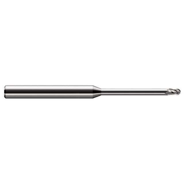 Harvey Tool 35640 Ball End Mill: 0.04" Dia, 0.06" LOC, 3 Flute, Solid Carbide