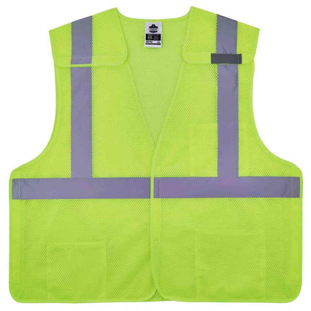 ERGODYNE CORPORATION 21529 Ergodyne GloWear Safety Vest, Breakaway Hi-Vis 8217BA, Class 2, 4X/5X, Lime