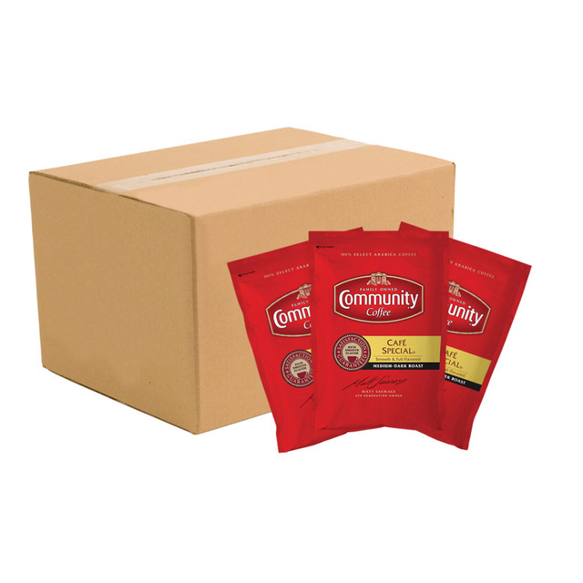 COMMUNITY COFFEE COMPANY LLC 3570015117 Community Coffee Arabica Single-Serve Coffee Packets, Cafe Special, Carton Of 20 COMMUNITY COFFEE COMPANY LLC 3570015117 Community Coffee Arabica Single-Serve Coffee Packets, Cafe Special, Carton Of 20
