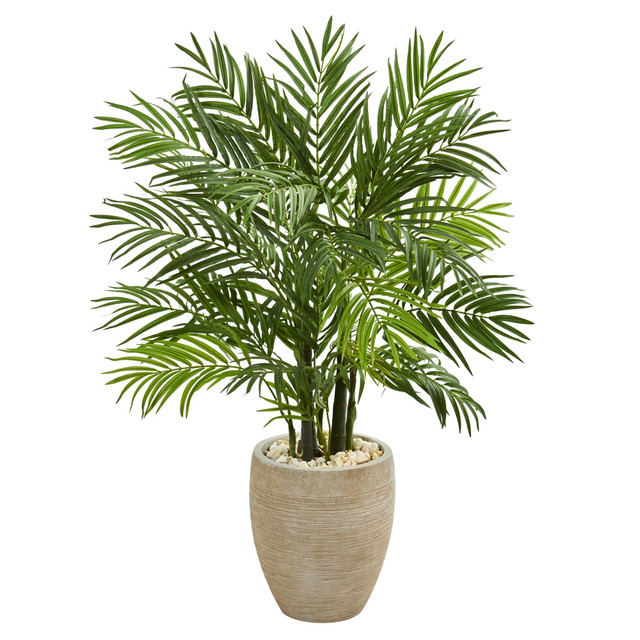 NEARLY NATURAL INC. 5630 Nearly Natural Areca Palm 48inH Artificial Tree With Planter, 48inH x 30inW x 27inD, Green NEARLY NATURAL INC. 5630 Nearly Natural Areca Palm 48inH Artificial Tree With Planter, 48inH x 30inW x 27inD, Green