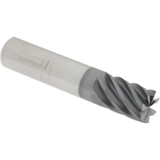 Accupro 6503248 Square End Mill:  0.5000" Dia, 0.75" LOC, 0.5" Shank Dia, 2.5" OAL, 7 Flutes, Solid Carbide