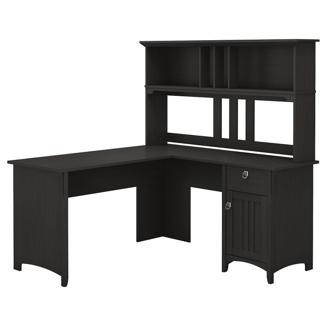 BUSH INDUSTRIES INC. SAL004VB Bush Furniture Salinas 60inW L Shaped Desk with Hutch, Vintage Black, Standard Delivery BUSH INDUSTRIES INC. SAL004VB Bush Furniture Salinas 60inW L Shaped Desk with Hutch, Vintage Black, Standard Delivery
