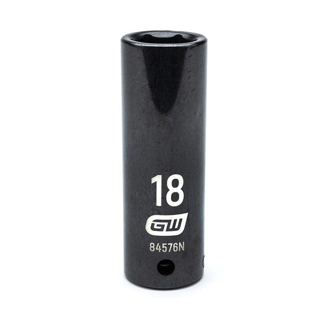 GEARWRENCH 84576N Impact Socket: 1/2" Drive, 18mm Socket, Hex Drive