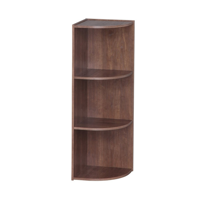 IRIS USA, INC. 596211 IRIS 35inH Curved 3-Shelf Corner Bookcase, Brown