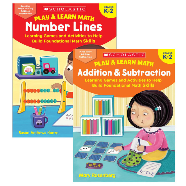 EDUCATORS RESOURCE SC-PLMST2 Scholastic Teacher Resources Play & Learn Math Reproducible Workbooks, Grade 2 To 4 Bundle