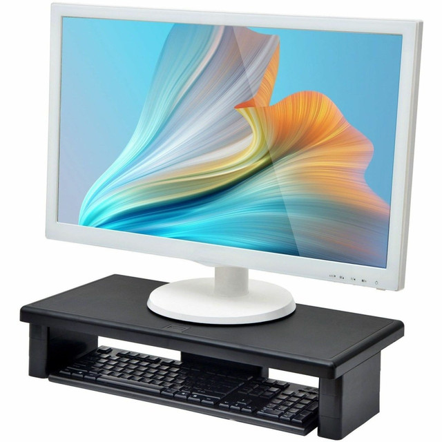 DATA ACCESSORIES CORP. 02238 DAC Stax MP-211 Height-Adjustable Ultra-Wide Monitor/Laptop Stand, Black - 66 lb Load Capacity - 4.8in Height x 22in Width x 10.5in Depth - Plastic - Black - For Monitor, Notebook, Printer, Fax Machine DATA ACCESSORIES CORP. 02238 DAC Stax MP-211 Height-Adjustable Ultra-Wide Monitor/Laptop Stand, Black - 66 lb Load Capacity - 4.8in Height x 22in Width x 10.5in Depth - Plastic - Black - For Monitor, Notebook, Printer, Fax Machine