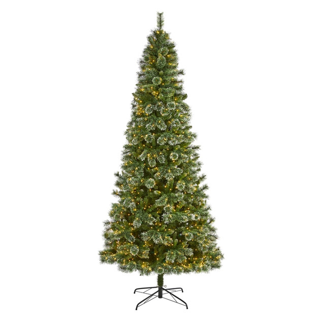 NEARLY NATURAL INC. T1637 Nearly Natural Wisconsin Slim Snow Tip Pine Artificial Christmas Tree, 9'H NEARLY NATURAL INC. T1637 Nearly Natural Wisconsin Slim Snow Tip Pine Artificial Christmas Tree, 9'H