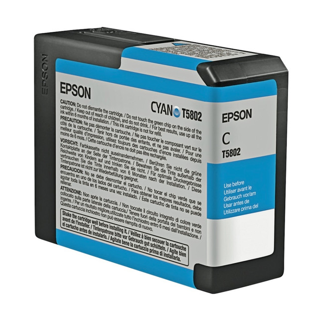 EPSON AMERICA INC. T580200 Epson T5802 UltraChrome K3 Cyan Ink Cartridge, T580200