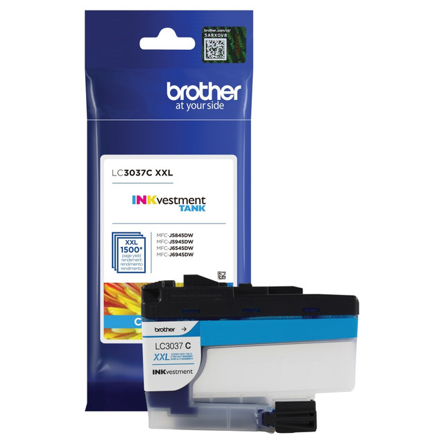 BROTHER INTL CORP Brother LC3037C  LC3037 INKvestment Cyan Super-High-Yield Return Program Ink Tank, LC3037C