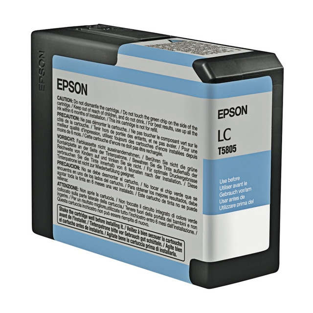 EPSON AMERICA INC. T580500 Epson T5805 UltraChrome K3 Light Cyan Ink Cartridge, T580500