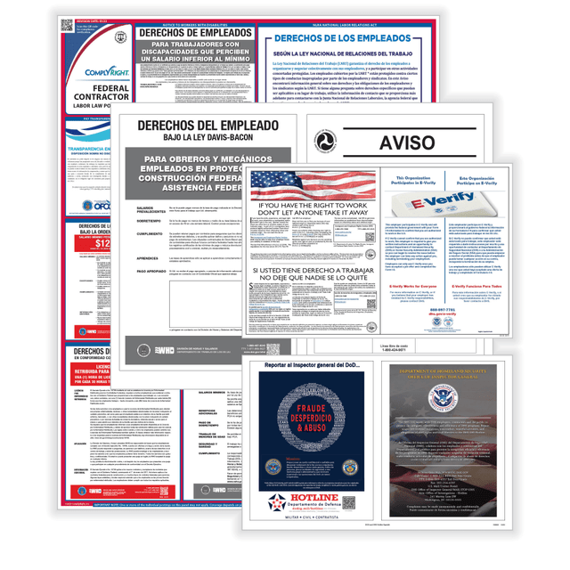 TAX FORMS PRINTING, INC. EFEDFCCRS ComplyRight Federal Contractor (Construction), Federal And State Labor Law Poster Set, Spanish TAX FORMS PRINTING, INC. EFEDFCCRS ComplyRight Federal Contractor (Construction), Federal And State Labor Law Poster Set, Spanish