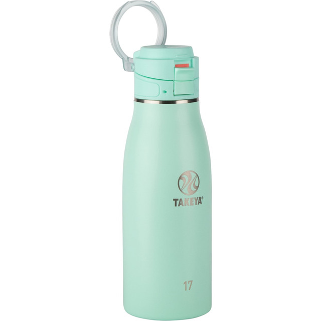 TAKEYA USA CORPORATION 51272 Takeya Traveler FlipLock Bottle, 17 Oz, Aqua TAKEYA USA CORPORATION 51272 Takeya Traveler FlipLock Bottle, 17 Oz, Aqua