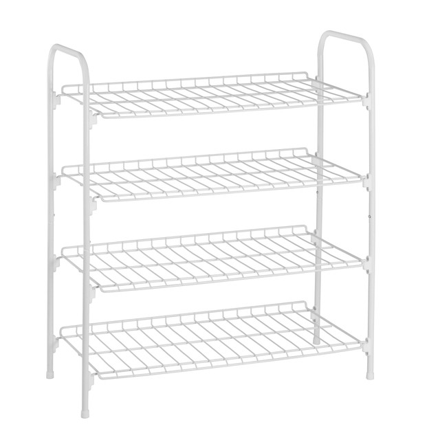 HONEY-CAN-DO INTERNATIONAL, LLC Honey Can Do SHO-01172 Honey-can-do SHO-01172 4-Tier Closet Storage Shelf, White - 4 Tier(s) - 27.6in Height x 11.8in Width24.8in Length - Sturdy, Rust Proof, Durable, Stackable, Heavy Duty, Adjustable Shelf - White - 