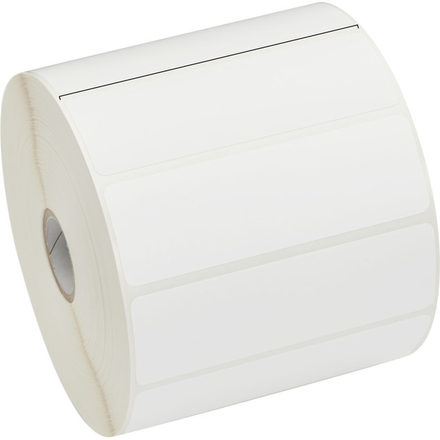 ZEBRA TECHNOLOGIES VTI, INC. Zebra Technologies 10015349 Zebra Z-Select 4000D Thermal Label - 4in Width x 1 1/4in Length - Permanent Adhesive - Direct Thermal - White - Paper, Acrylic - 2100 / Roll - 12 / Roll - Perforated