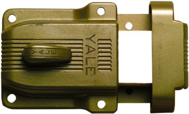 Yale 112 1/4F 1-1/8 to 2-1/4" Door Thickness, Brass Lacquer Finish, 112-1/4F Rimlock Deadbolt