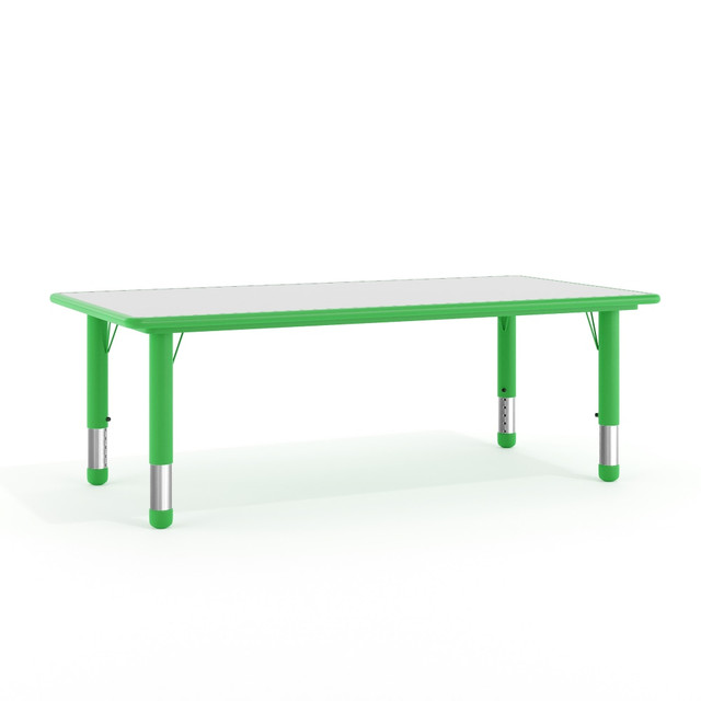 FLASH FURNITURE YU060RECTBLGN  Height-Adjustable Activity Table, 23-1/2inH x 23-5/8inW x 47-1/4inD, Gray/Green