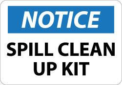 AccuformNMC Sign: Rectangle, "Notice - Spill Clean Up Kit" N345AB