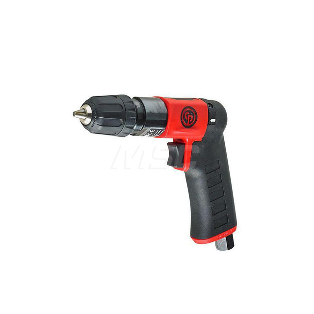 Chicago Pneumatic 8941073012 Air Drill: 1/4" Keyed & Keyless Chuck, Reversible