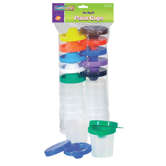 PACON CORPORATION 5100 Chenille Kraft Creativity Street No-Spill Paint Cups, Assorted Colors, Pack Of 10 PACON CORPORATION 5100 Chenille Kraft Creativity Street No-Spill Paint Cups, Assorted Colors, Pack Of 10